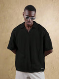 Top Polo de Manga Curta Ajustada Tipo Cropped SUMWON para Homens, em Padrão de Malha Aberta, Casual de Verão para Golfe, Gola Simples
