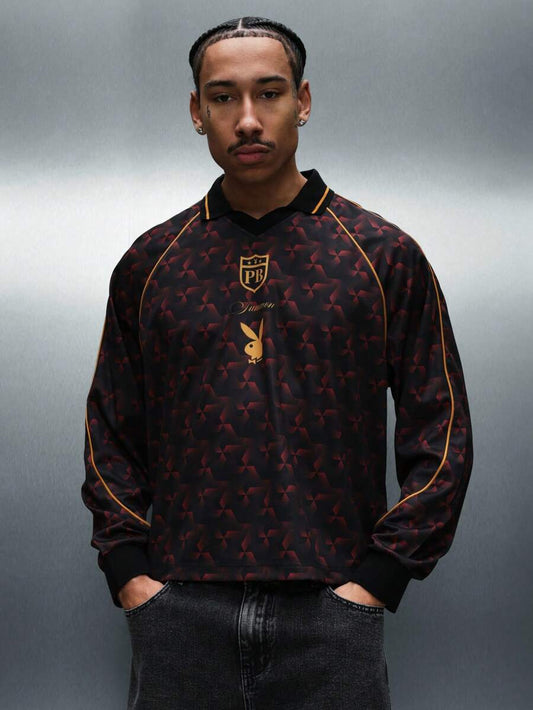 Camisa Long Sleeve Polo Pavtros Monogram Monarchy Jersey