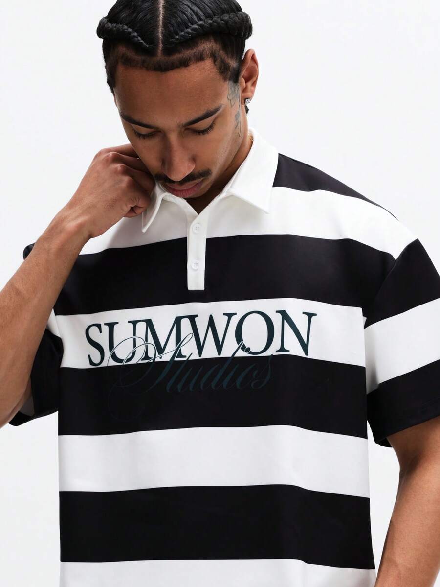 Camisa Polo Pavtros Studios Striped Rugger Jersey — Foto 4