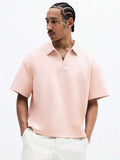 SUMWON Camisa Polo Bordada Ajuste de Caixa Masculina de Manga Curta com Gola, Verão Casual Clássico, Corte Quadrado