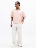 SUMWON Camisa Polo Bordada Ajuste de Caixa Masculina de Manga Curta com Gola, Verão Casual Clássico, Corte Quadrado