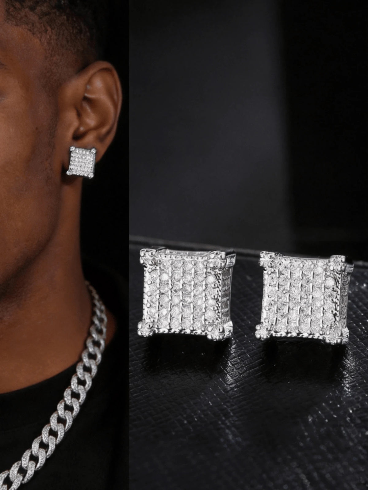 Brincos Iced Out Dourado