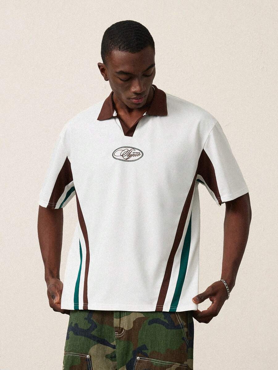 Camisa Polo Pavtros Studios Retro Block Jersey — Foto 4