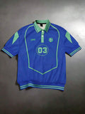 SUMWON Top Polo Masculina Inspirada na de Futebol Retrô com Estampa de Número e Carcela com Botões, Manga Curta, Gola, Uso Casual Primavera Verão