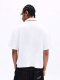 SUMWON Camisa Polo Casual Masculina com Estampa de Número, Manga Curta, Gola, Ajuste Quadrado, Botões, Parte Superior