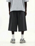SUMWON Calça de Moletom Casual Masculina de Perna Larga e Relaxada com Cordão na Cintura, Streetwear para Lazer