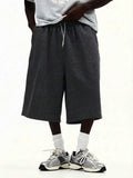 SUMWON Calça de Moletom Casual Masculina de Perna Larga e Relaxada com Cordão na Cintura, Streetwear para Lazer
