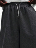 SUMWON Calça de Moletom Casual Masculina de Perna Larga e Relaxada com Cordão na Cintura, Streetwear para Lazer
