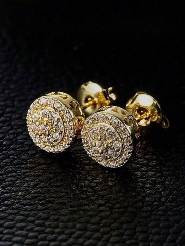 Brincos Botão Redondo Gold