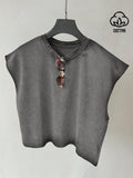 PAVTROS Regata Masculina de Verão Casual Fashion Street para Férias e Uso Diário, Estampa de Morango e Letras, Modelagem Solta, Holiday