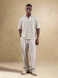 Top Polo de Manga Curta Ajustada Tipo Cropped SUMWON para Homens, em Padrão de Malha Aberta, Casual de Verão para Golfe, Gola Simples