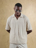 Top Polo de Manga Curta Ajustada Tipo Cropped SUMWON para Homens, em Padrão de Malha Aberta, Casual de Verão para Golfe, Gola Simples
