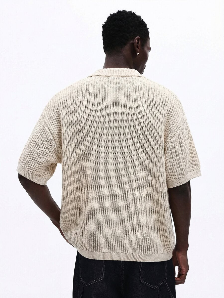 Camisa Polo Pavtros Studios Ribbed Heavy Knit Polo — Foto 8