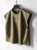 PAVTROS Regata Masculina de Verão Casual Fashion Street para Férias e Uso Diário, Estampa de Morango e Letras, Modelagem Solta, Holiday