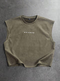 PAVTROS Regata Masculina de Verão Casual Fashion Street para Férias e Uso Diário, Estampa de Morango e Letras, Modelagem Solta, Holiday