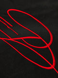 STYNVO Camiseta Branca Solta com Estampa de Letra, Ombros Caídos, Casual para Férias e Transporte, Moda de Rua, Verão