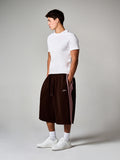 SUMWON Shorts Casual com Listras Laterais em Veludo, Cordão, Comprimento Joelho, Ajuste Relaxado, Verão Solto, Cintura Elástica