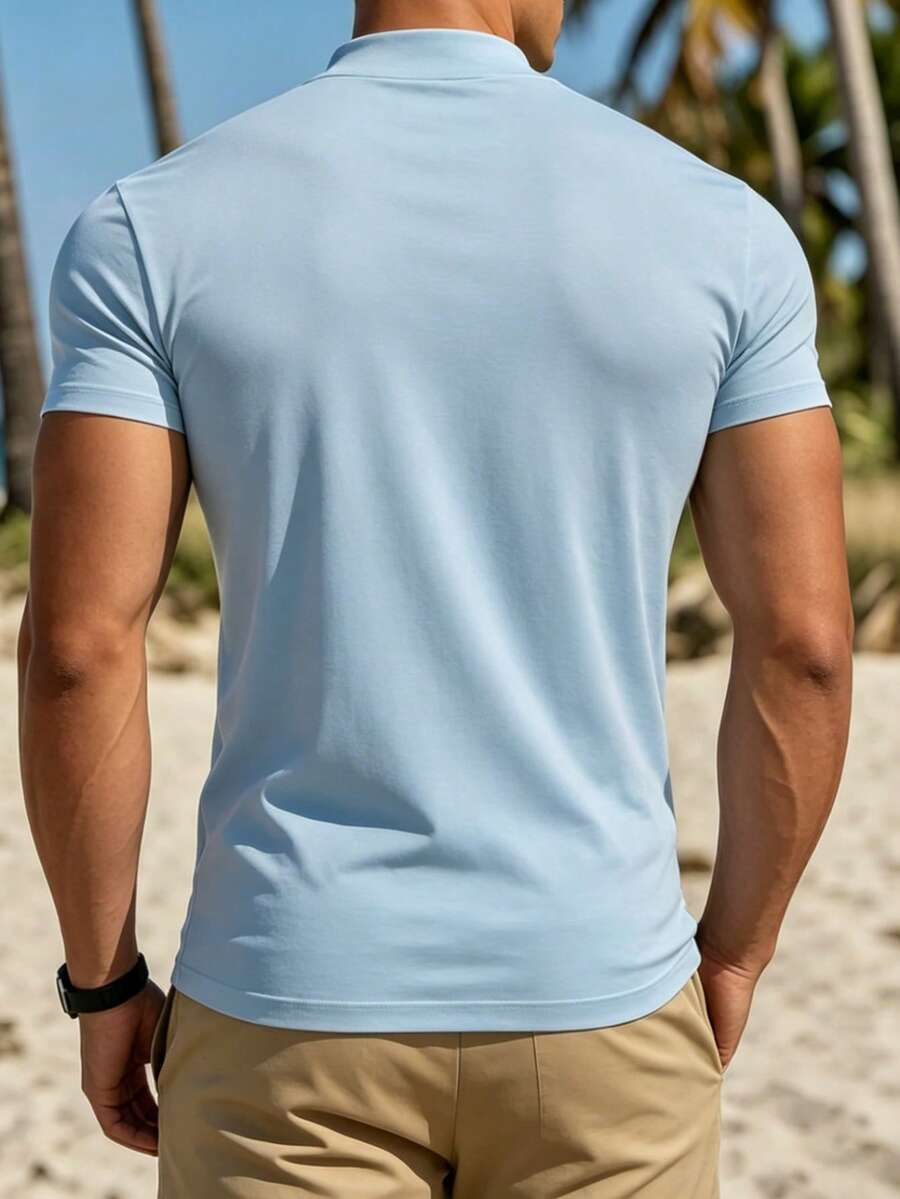 Camiseta Básica Masculina premium Gola Minimal — Pavtros (foto 30)