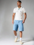 SUMWON Top Polo de Malha Canelada Ajustada com Bordado de Raquete de Tênis, Contraste de Acabamento, Suéter Casual de Verão com Gola