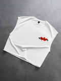PAVTROS Regata Masculina de Verão Casual Fashion Street para Férias e Uso Diário, Estampa de Morango e Letras, Modelagem Solta, Holiday