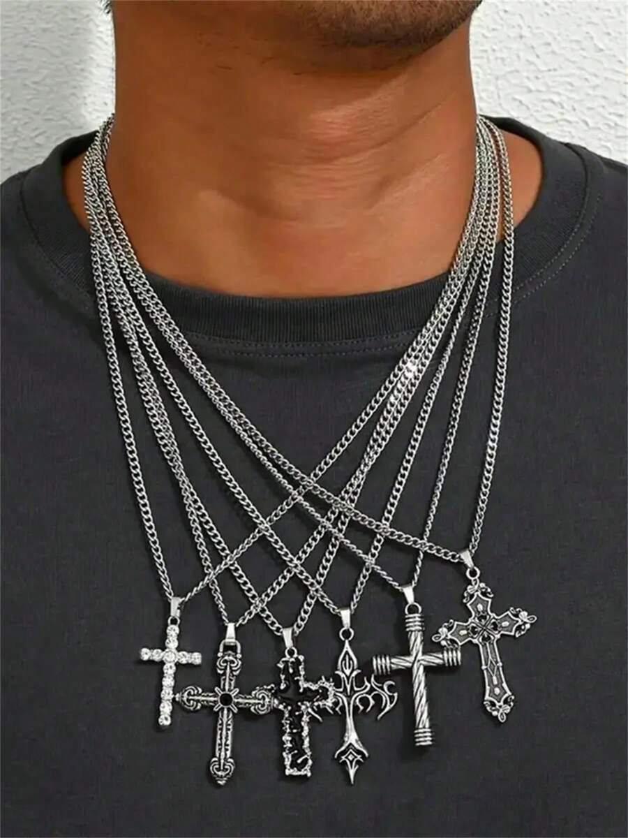 Colar Retro Cross