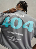 PAVTROS Camiseta Masculina com Estampa de Letras Listradas, Ombros Caídos e Ajuste Solto