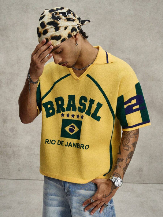 Camiseta Pavtros Studios Brasil Rio Retro Polo Tee