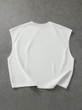 PAVTROS Regata Masculina de Verão Casual Fashion Street para Férias e Uso Diário, Estampa de Morango e Letras, Modelagem Solta, Holiday