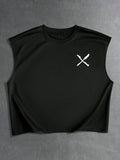 PAVTROS Regata Masculina de Verão Casual Fashion Street para Férias e Uso Diário, Estampa de Morango e Letras, Modelagem Solta, Holiday