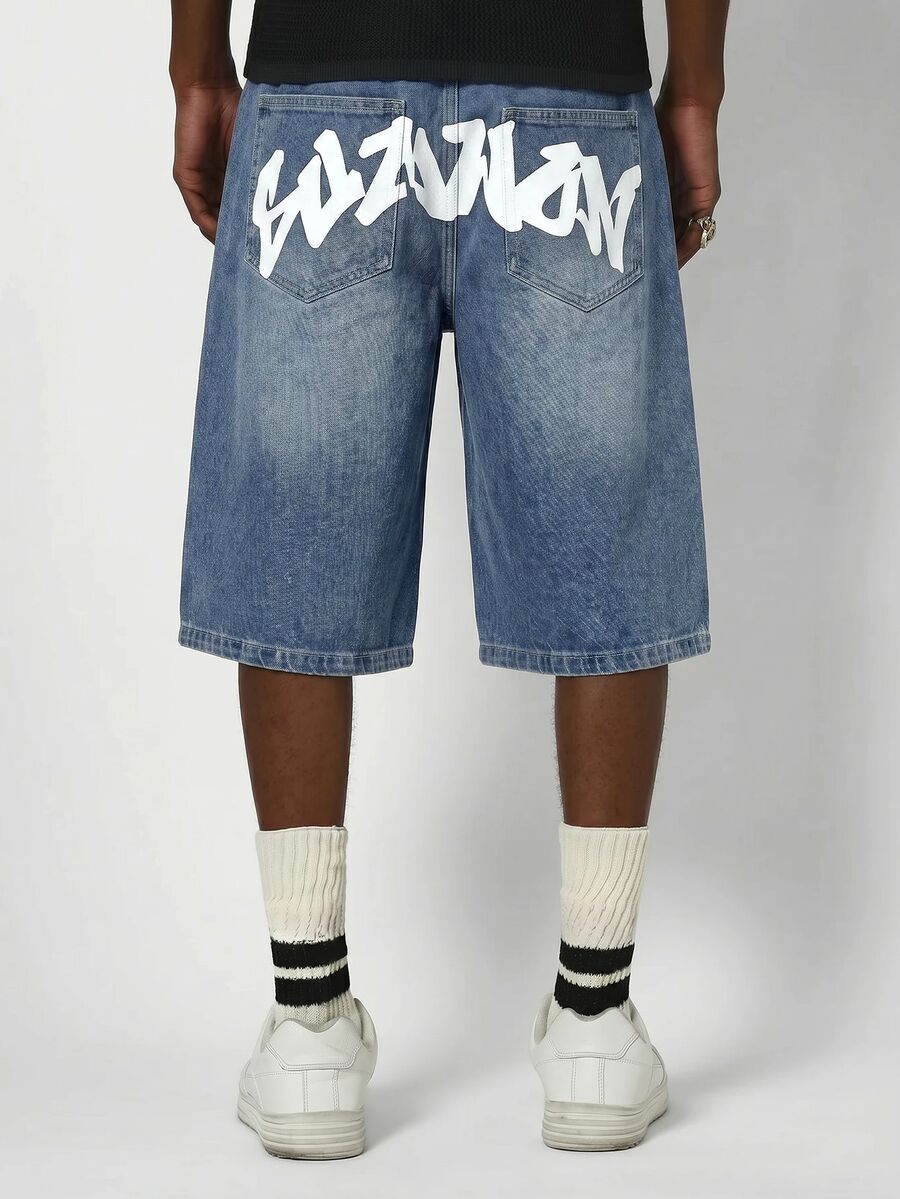 Bermuda Jorts Jeans Pavtros Studios Suzulan Graffiti — Foto 14