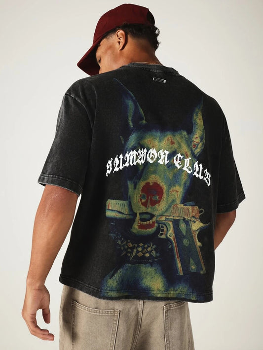Camiseta Pavtros Doberman Gun Washed Black