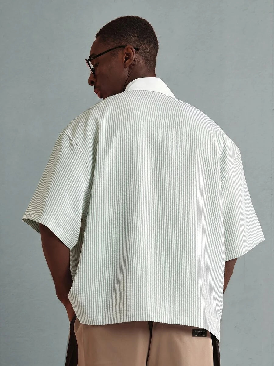 Camisa Polo Pavtros Striped Half-Zip White Collar - foto 20