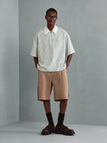 SUMWON Camisa Polo Listrada Casual Oversized de Meio Zíper, Primavera Verão, Negócios, Zíper Parcial Inteligente, Gola, Bolso, Roupas Esportivas, Conforto, Traje de Escritório
