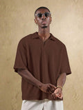 Top Polo de Manga Curta Ajustada Tipo Cropped SUMWON para Homens, em Padrão de Malha Aberta, Casual de Verão para Golfe, Gola Simples