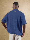 Top Polo de Manga Curta Ajustada Tipo Cropped SUMWON para Homens, em Padrão de Malha Aberta, Casual de Verão para Golfe, Gola Simples