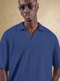 Top Polo de Manga Curta Ajustada Tipo Cropped SUMWON para Homens, em Padrão de Malha Aberta, Casual de Verão para Golfe, Gola Simples