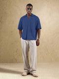 Top Polo de Manga Curta Ajustada Tipo Cropped SUMWON para Homens, em Padrão de Malha Aberta, Casual de Verão para Golfe, Gola Simples