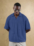 Top Polo de Manga Curta Ajustada Tipo Cropped SUMWON para Homens, em Padrão de Malha Aberta, Casual de Verão para Golfe, Gola Simples