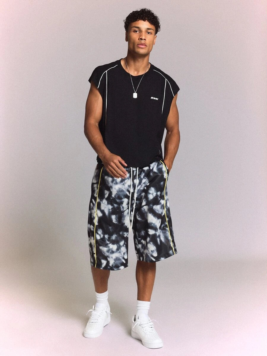 Bermuda Pavtros Studios Dark Tie-Dye Track Jorts — Foto 3