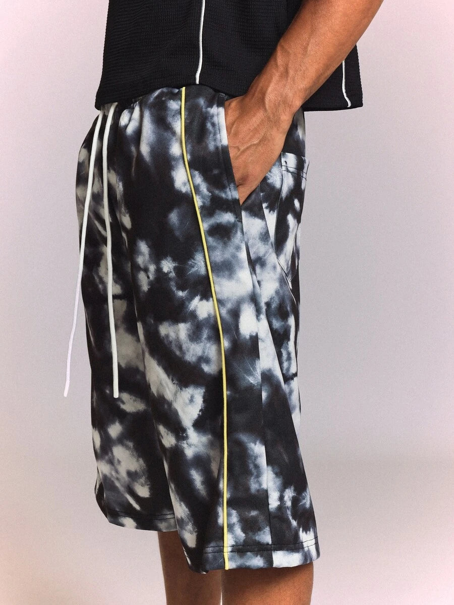 Bermuda Pavtros Studios Dark Tie-Dye Track Jorts — Foto 5