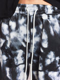 SUMWON Shorts Denim Tie-Dye com Elástico na Cintura, Ribana Lateral, Bolsos Embutidos Abaixo do Joelho, Shorts de Verão