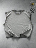 PAVTROS Regata Masculina de Verão Casual Fashion Street para Férias e Uso Diário, Estampa de Morango e Letras, Modelagem Solta, Holiday