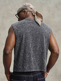 PAVTROS Regata Masculina de Verão Casual Fashion Street para Férias e Uso Diário, Estampa de Morango e Letras, Modelagem Solta, Holiday