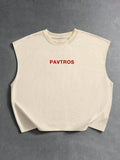 PAVTROS Regata Masculina de Verão Casual Fashion Street para Férias e Uso Diário, Estampa de Morango e Letras, Modelagem Solta, Holiday