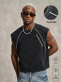 PAVTROS Regata Masculina de Verão Casual Fashion Street para Férias e Uso Diário, Estampa de Morango e Letras, Modelagem Solta, Holiday