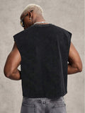 PAVTROS Regata Masculina de Verão Casual Fashion Street para Férias e Uso Diário, Estampa de Morango e Letras, Modelagem Solta, Holiday