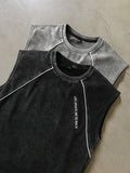 PAVTROS Regata Masculina de Verão Casual Fashion Street para Férias e Uso Diário, Estampa de Morango e Letras, Modelagem Solta, Holiday