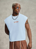 PAVTROS Regata Masculina de Verão Casual Fashion Street para Férias e Uso Diário, Estampa de Morango e Letras, Modelagem Solta, Holiday