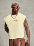 PAVTROS Regata Masculina de Verão Casual Fashion Street para Férias e Uso Diário, Estampa de Morango e Letras, Modelagem Solta, Holiday