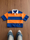 SWAVVY Camisa Polo Masculina Casual de Verão, Ajuste Solto, Tamanho Padrão, Blocos de Cores Sólidas Azul e Branco